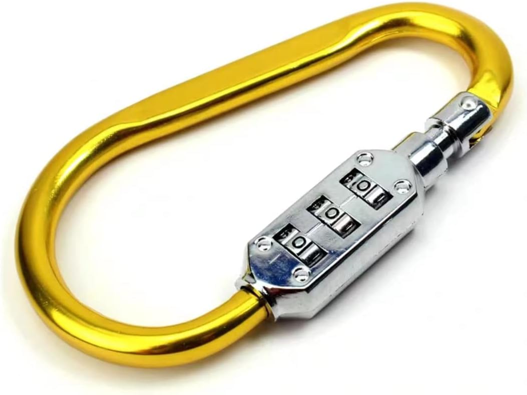 Coded Padlock,Number Padlock, Combination Lock, 4-Digit Combination, zinc Alloy, Combination Padlock with Hardened Lock Hook.(Color:Yellow,Size:M), Medium