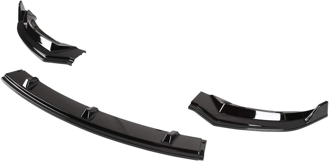Carpartsinnovate Fits 17-20 Tesla Model 3 Sedan Glossy Black Front Bumper Body Lip Kit Spoiler 3PC