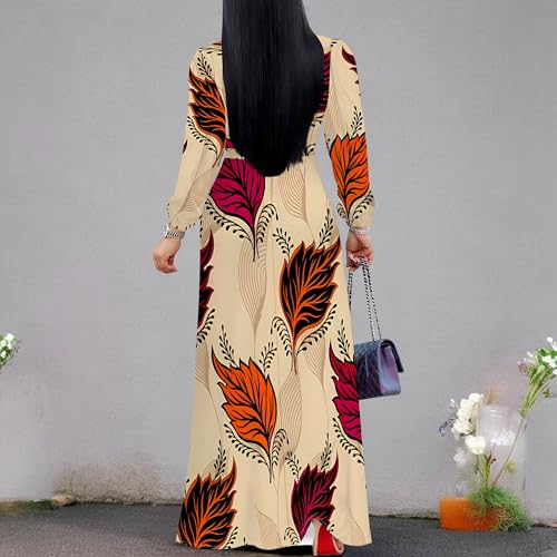 Image of PinkPatty Women's Long Sleeve Maxi Dress Plus Size Casual V Neck Wrap Dress with Pockets&Belt