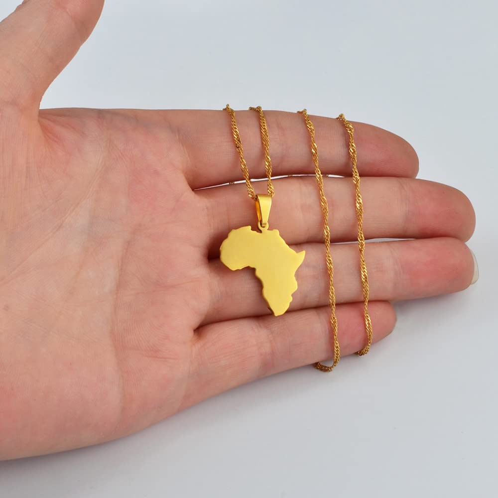 QAZQAZ - Collana con ciondolo a forma di mappa del Sud Sudan del Sud