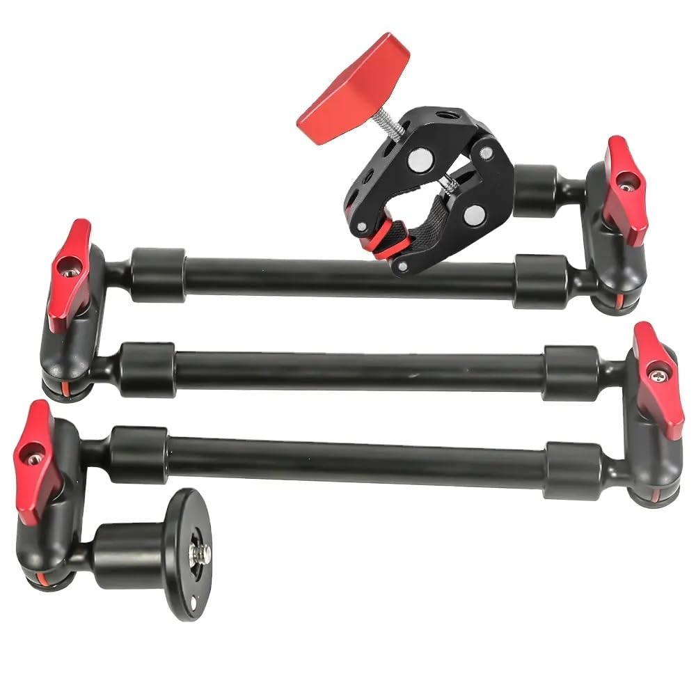 REFLEX CAMERA Metal Articulating 32" Magic Arm with Super Clamp Overhead Camera Mount, 1kg Load Capacity, Boom Arm with 1/4"