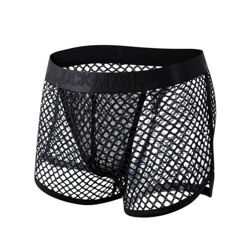 JOCKMAIL Men's Mesh Boxer Briefs Hot Low Waist Sexy Uderwer Breathable Fishnet Trunks3