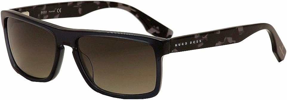 Hugo Boss 0450/P/S Men's Polarized Rectangular Full Rim Designer Sunglasses - Dark Gray/Gray / Size 58/17-140