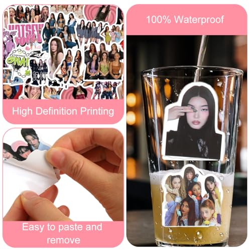 Image of FANCYKU 120Pcs KATSEYE Stickers Set, Waterproof K-Pop Girl Group Decorative Stickers for Laptop, Water Bottle, Phone Case & Notebook