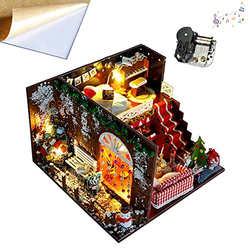 WonDerfulC DIY Mini 3D Handwerk Puppenhaus Kit Weihnachten Haus Serie Handmade Modell Weihnachtsgeschenke (Baumhaus…