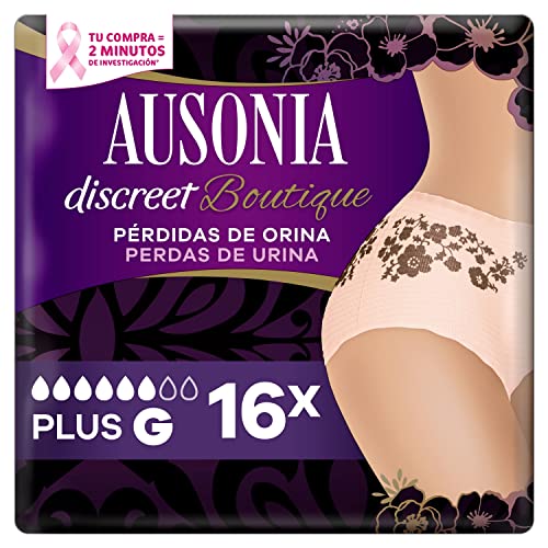 Ausonia Discreet Boutique Pants Compresas Incontinencia Mujer, 16 Unidades, Braguitas para Pérdidas de Orina - Talla G, Salmón Cover