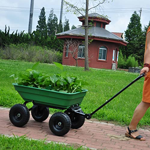 Garden Cart Dump Truck With Air Wheel For Gardens, Farms, Etc (Green) #TOP4