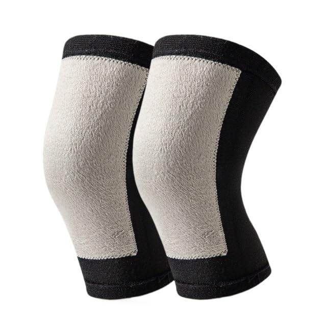 Ginocchiere Un Paio di Cuscinetti Supporto articolare for Ginocchiere da Uomo e Donna for Il Calore della Stagione Fredda Tutore Ginocchio(Black-Plush,S)