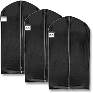 HangerMaster Suit Garment Covers 110cm (44") Black Breathable Protective Case & Bag - 3 Pack (UK Seller)