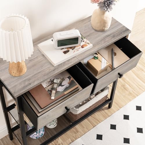 Console entrée 2 tiroirs 3 niveaux 75x24 HOOBRO