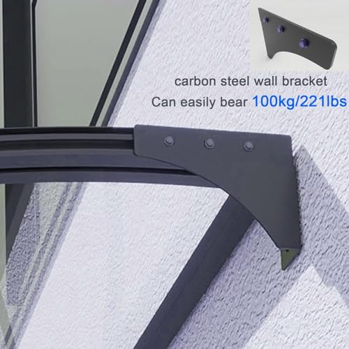 Auvent extérieur avec structure en aluminium robuste et plaque en polycarbonate durable - 8