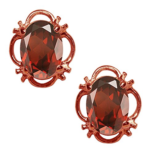 Boucles d'oreille Grenat ovale en filigrane pour sublimer vos tenues de soirée