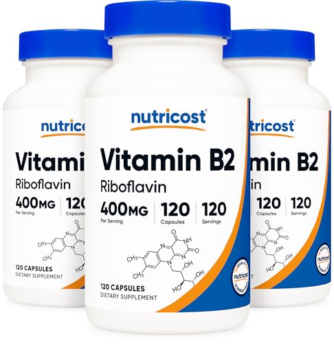 Nutricost Vitamin B2 (Riboflavin) 400mg - 120 Capsules