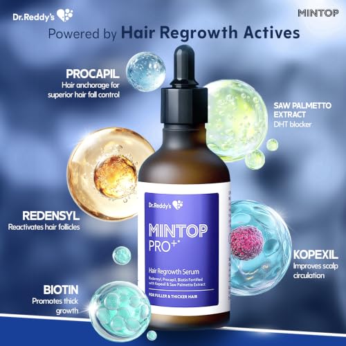 Image of Mintop Pro Plus Hair Regrowth Serum | Fortified with 10 Active Ingredients | Redensyl, Procapil, Biotin & Kopexil | Clinically Proven Hair Fall Control | Nourishes Scalp & Supports Fuller, Thicker Hair