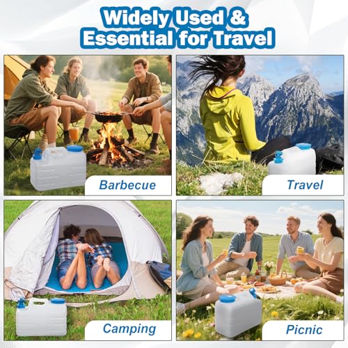 REDCAMP Contenedor portátil de agua 3 galones/11L con grifo, Blanco Paquete de 4 miniatura 6