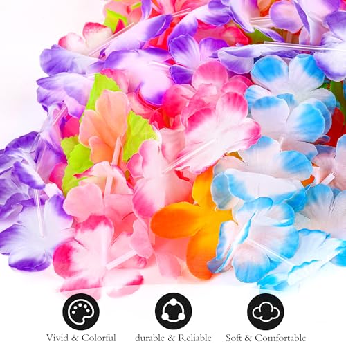 Hobby Horse HB0247 24 Pieces Hawaiian Leis Tropical Flower Necklace Hawaiian Colorful Garland Party Decorations thumb #2