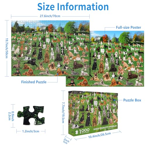1000 piece jigsaw puzzles for adults-101 Lawn Puppies Puzzles For Adults 1000 Pieces Dogs Park Jigsaw Puzzles 1000 Pieces For Adults 101 Puppy Group Photo Puzzle 1000 Pieces - Image 2