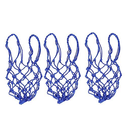 Kisangel 3pcs Heavy Duty Nylon Soccer Carrier Drawstring Ball Mesh Net Bag Basketball Storage Pockets