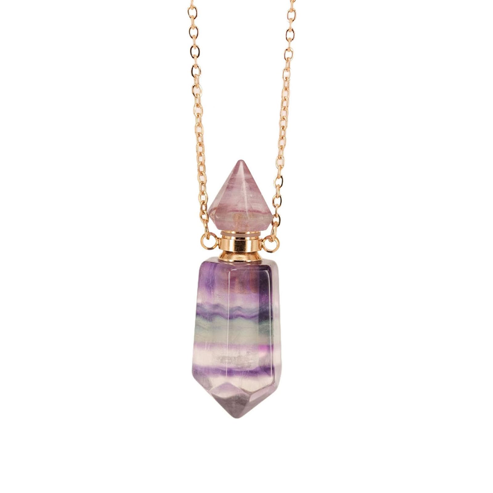 LUCKGONI Oil Diffuser Bottle Pendant Necklace Stainless Steel Chain Choker for Women Adjustable Length Neckchain Party Jewelry