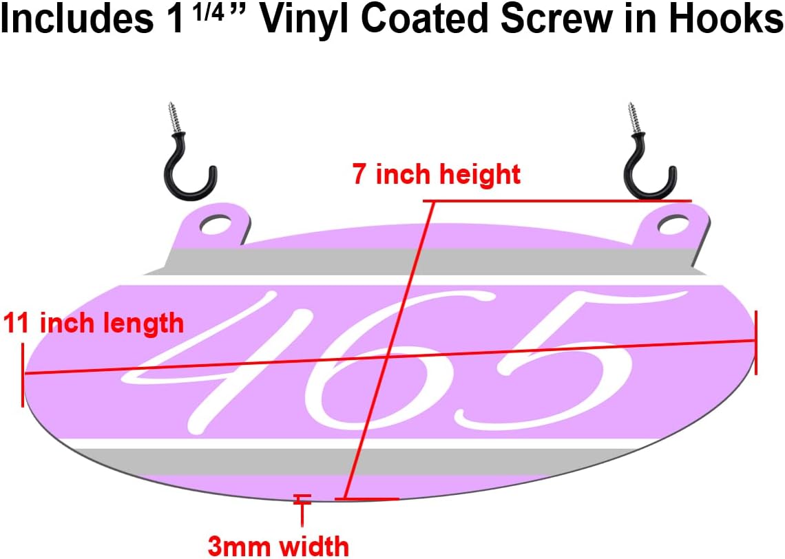 VWAQ Custom Hanging Mailbox Address Number Aluminum Sign - Double Sided Reflective Personalized Plaque - AS2S7 (Purple)