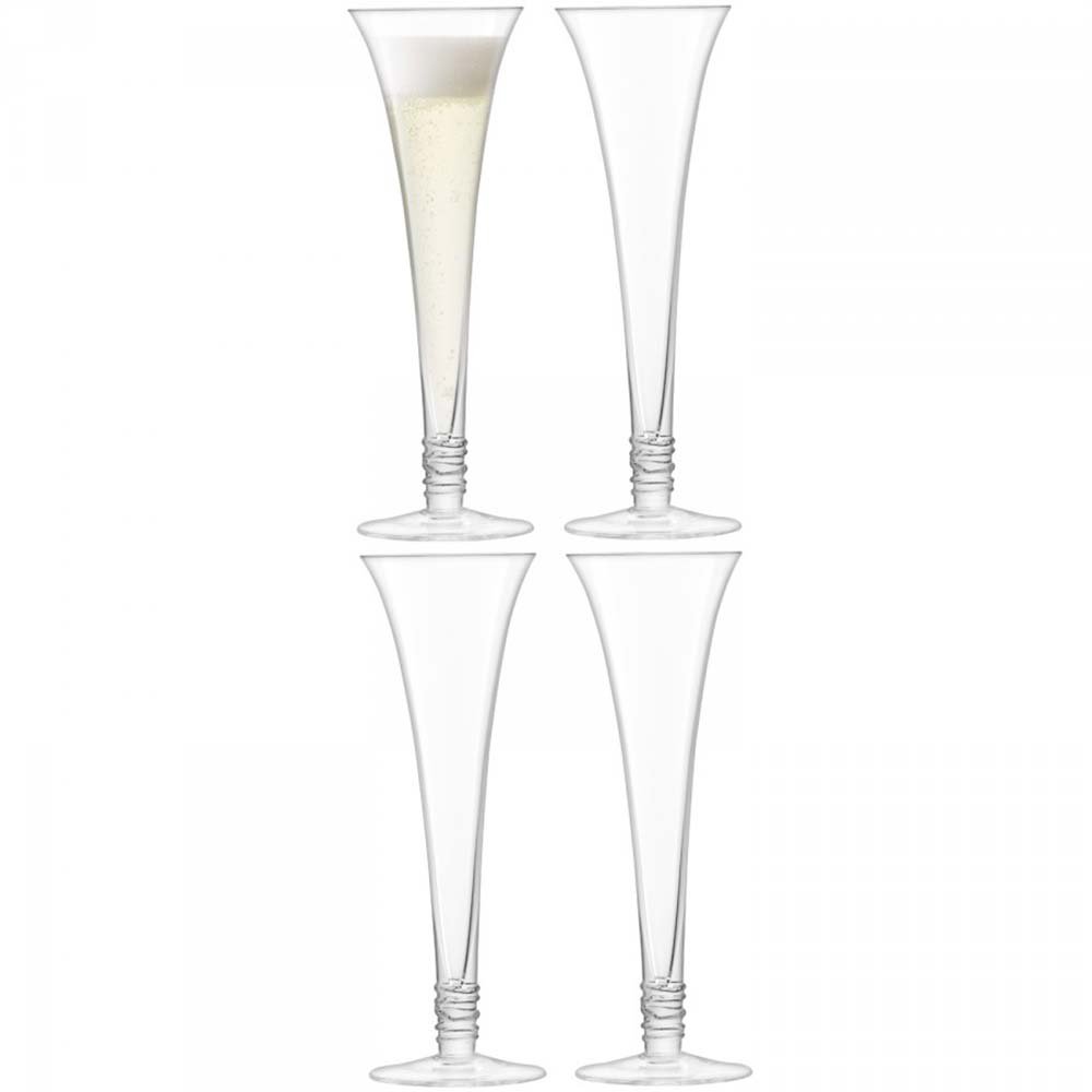 Flûtes à Prosecco LSA PR01 lot de 4 verres transparents de 140 ml pour table