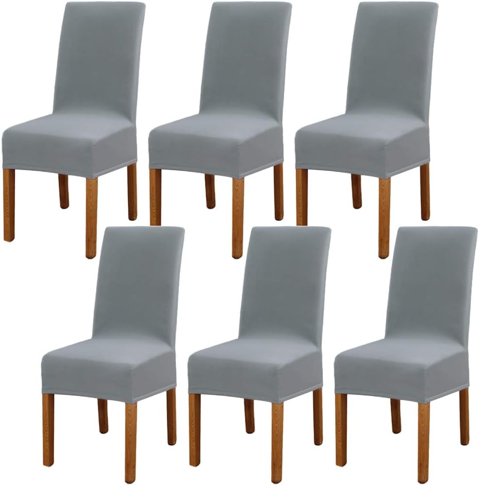 SCHEFFLER-Home Coprisedie Luna-Long/Set di 2 Copri Sedie da Pranzo Elastici/ Sedie da Pranzo/Coprisedie Elasticizzato in Flanella con Fascia Elastica/ Coprisedie Eleganti, Rosso