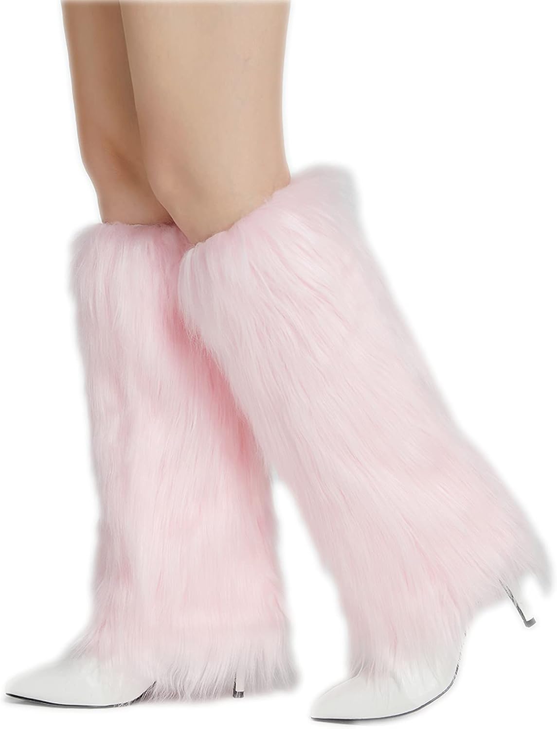Faux Fur Leg Warmers for Women, Fluffy Boot Cuffs Covers for Halloween, Christmas,Furry Costume Cute Cosplay - Image 3