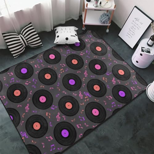 Alfombras de vinilo para sala de estar y recámara, lavables y suaves, antideslizantes, alfombra de 3 x 5 pulgadas, para decoración de recámara, estética de 60 x 39 pulgadas