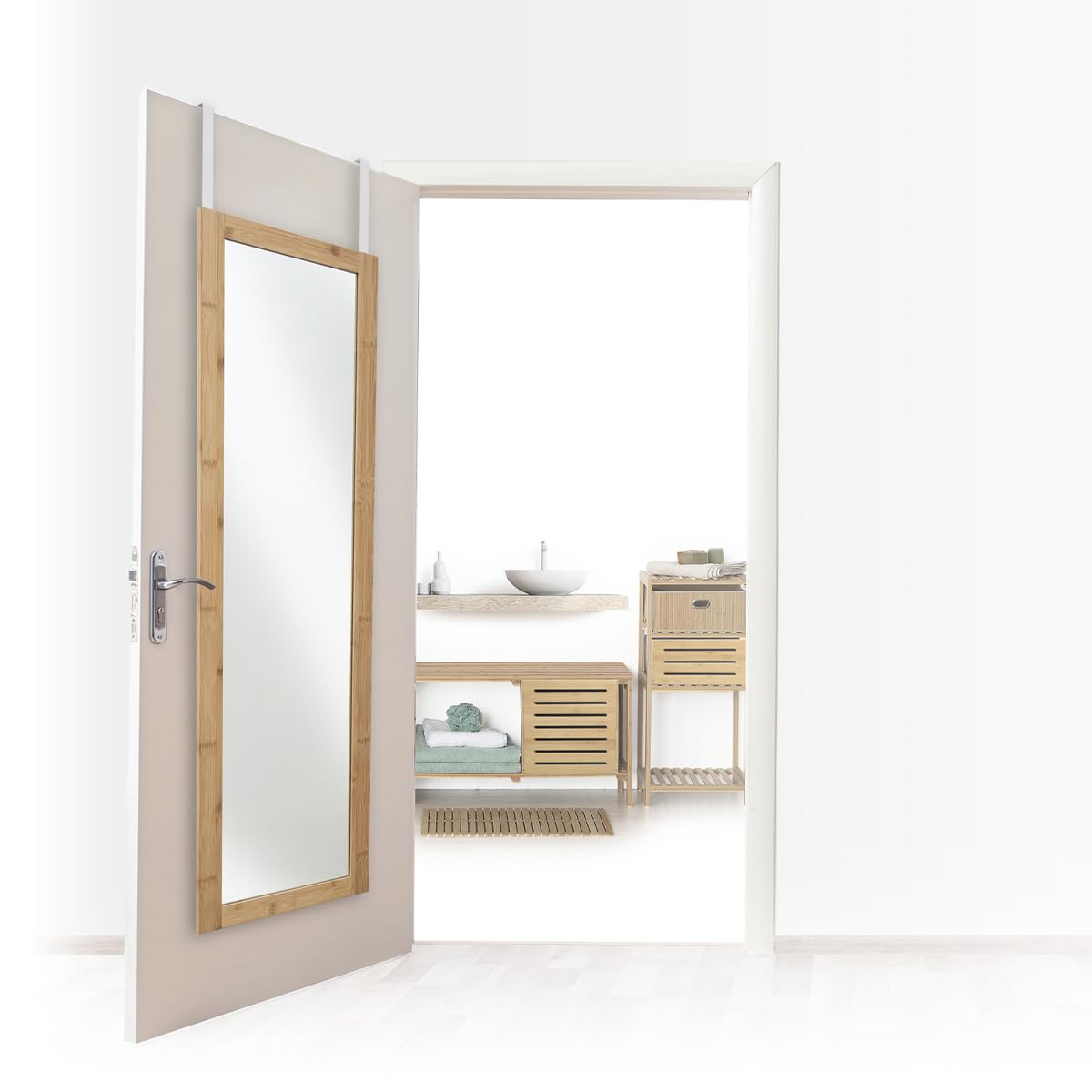 Five - Specchio porta in bambù 30 x 110 cm