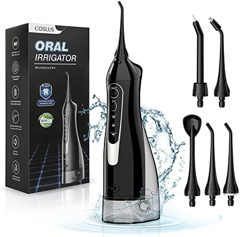 Water Dental Flosser Teeth Pick: Portable Cordless Oral Irrigator 300ML Rechargeable Travel Irrigation Cleaner IPX7 Waterproof Electric Waterflosser Traveling Flossing Machine for Teeth Cleaning
