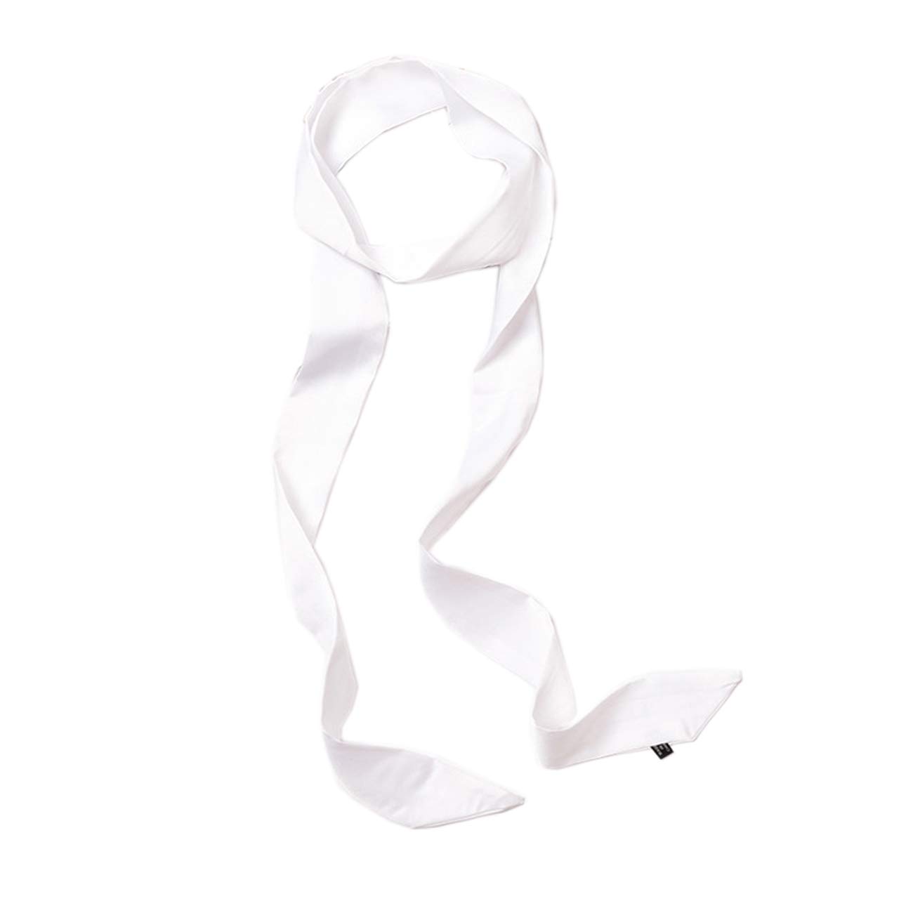 Veicostt Women's White Ribbon Scarf For Long Skinny Satin Belt Sash Necktie Neck Scarf, One Size