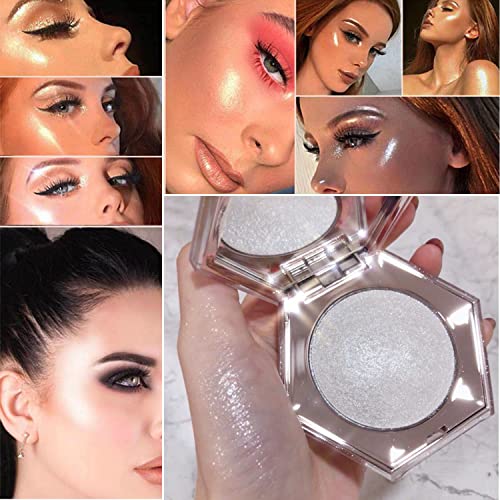 Shimmering Body Highlighter Makeup Palette Glitter Face Highlight Contouring Makeup Palette Smooth Glitter Powder Nose Eye Contour Palettes Glow Illuminator For Face & Body Women Cosmetics (Pearl White) #TOP3
