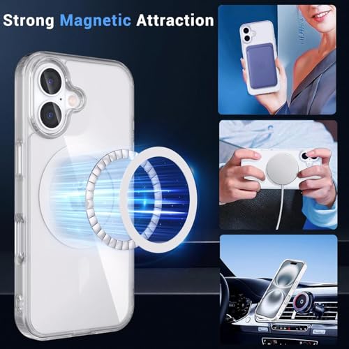 Image of Amozo for iPhone 16 Plus Back Case Cover | Ultra Hybrid Mag-Safe Camera and Drop Protection Back Case Cover for iPhone 16 Plus - (Polycarbonate|Clear)