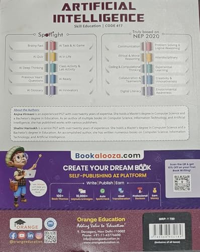 Image of inchArtificial Intelligence Orange Skill Education Book, Code 417, Class 9, Secondary Stage, Ver 3.0, Authors Anjna Virmani & Shalini Harisukh inch