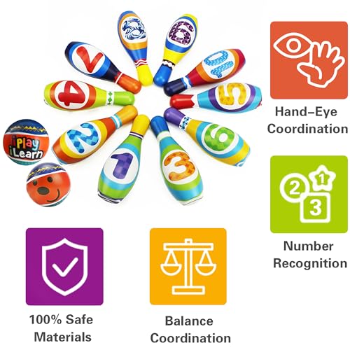 image for iPlay, iLearn Kids Bowling Toys Set, Toddler Indoor Outdoor Activity P