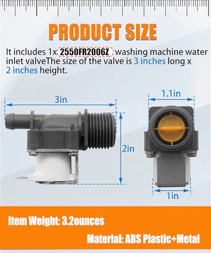 Image of 5220FR2006Z Washer Water Inlet Valve Fits for LG WM1455HWA /00 WM3555HWA /00 WM3700HWA /01 Replace 4869491 AP6798392 PS12587933 EAP12587933