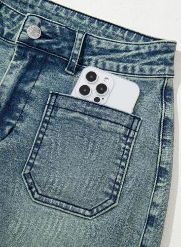 Image of Astylish Women's Wide Leg Jeans High Waisted Denim Pants