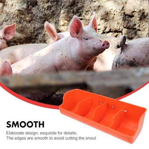 Mangeoire à cochons en plastique orange à 4 compartiments - 7