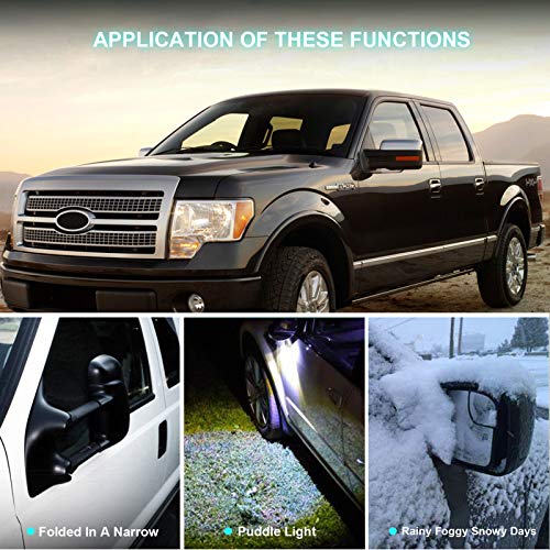 Scitoo Fit For Ford Towing Mirror Chrome Rear View Mirror Fit 2004-2014 For Ford For F-150 Truck With Mirror Glass Power Control Heated Turn Signal And Puddle Lamp Features-Driver Side #TOP2