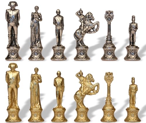 Jeu d'échecs Napoléon pièces en métal pour des soirées au coin du feu