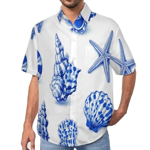 Chemise coquillages conques vie marine pour un style estival imprimé unique
