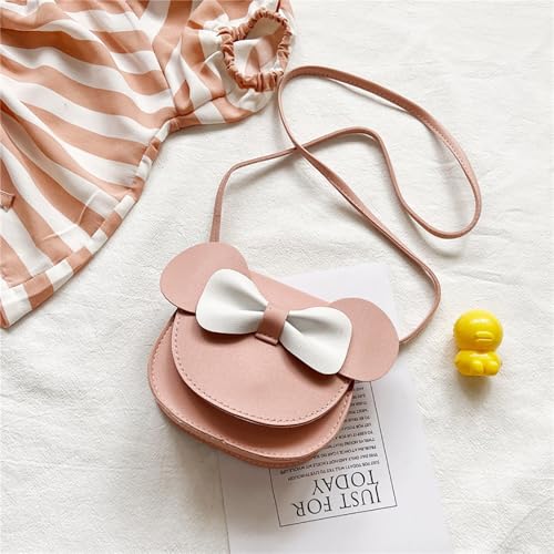 Weenwill Little Mouse Ear Bow Crossbody Purse,Umhängetasche für Mädchen mit Schleife Kleine Schulterhandtasche Kleine Überschlagtasche Umhängetasche für Mädchen,Kinder,Kleinkinder,Teenager
