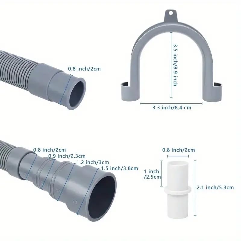 Tubo di scarico flessibile for lavatrice da 1,5/2/3 metri Kit prolunga for tubo for for ondulato(2meters)
