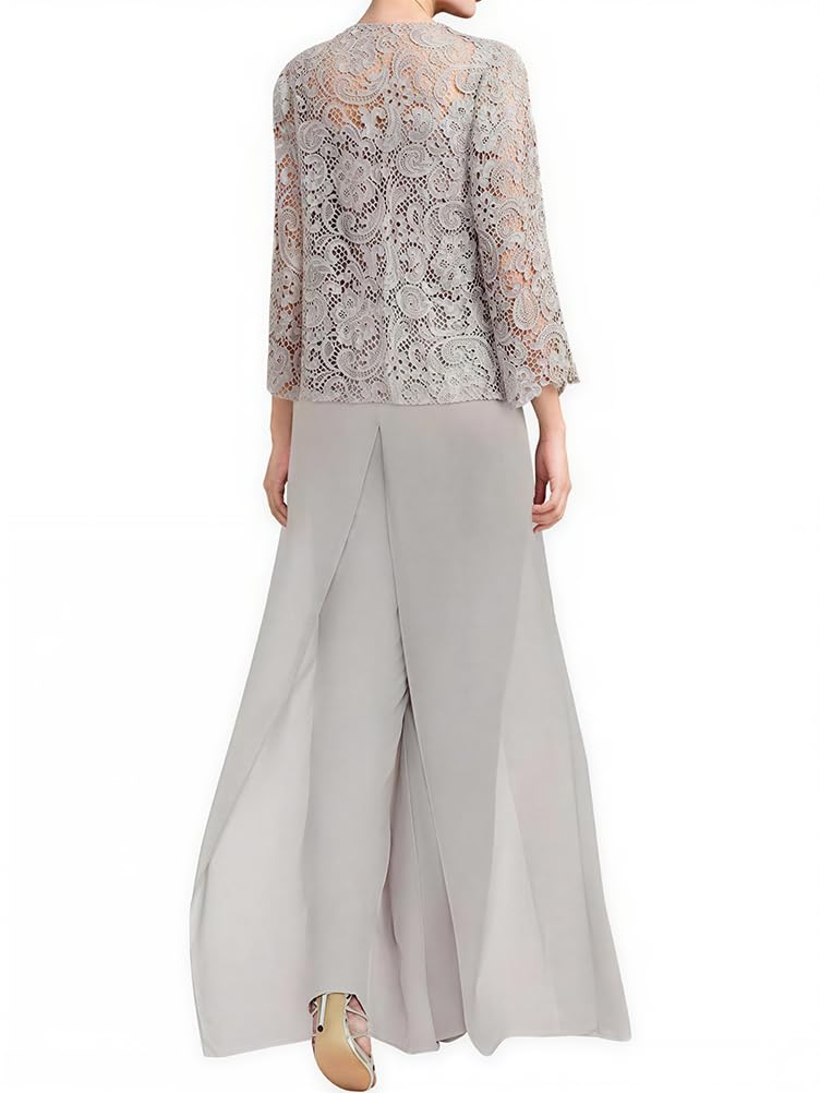 shownicer Hosenanzug Damen Festlich Hochzeit Hosenanzug 3-Teiliges Set Chiffon Hosenanzüge Große Größen Brautmutter Anzug Abendanzug Sets
