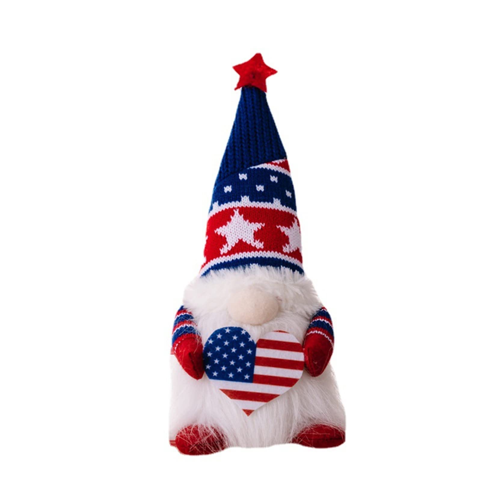 Kalttoy Hold Love Independence Day With Light Knitted Hat Ornaments Decorative Decoration For Festival Holiday Birthday Decoration Independence Day Gnomes