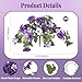 Ammyoo 4 Pcs Artificial Fake Petunia Flowers for Outdoor Decoration, Faux Silk Petunias Flower for Spring UV Resistant No Fade Realistic Plants for Garden Balcony Yard Porch Indoor Decor(Purple White)