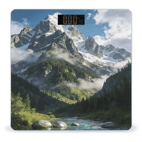 Báscula digital para baño Mountains con vidrio templado miniatura 1