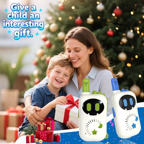 Image of 2 Robot Children's walkie-talkies, Cartoon mini Design Exclusive walkie-talkies, Suitable Toys for Boys and Girls for Outdoor Adventures, Camping, Hiking, Christmas, and Birthday Gifts(Green,Blue)