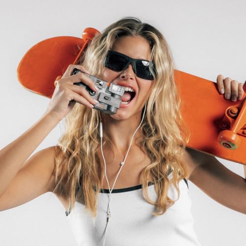 IUTD STUDIOS to Be Continued (TBC) Reusable 35mm Film Camera – Transparent Design, 28mm Wide Lens, Orange Gel Filter, Built-in Flash, Point and Shoot