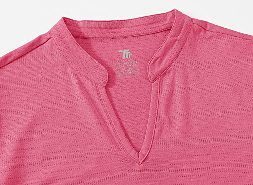 Image of Gopune Women's V Neck Golf Polo Shirts Collarless Short Sleeve Lightweight Quick Dry Tennis Running T-Shirts